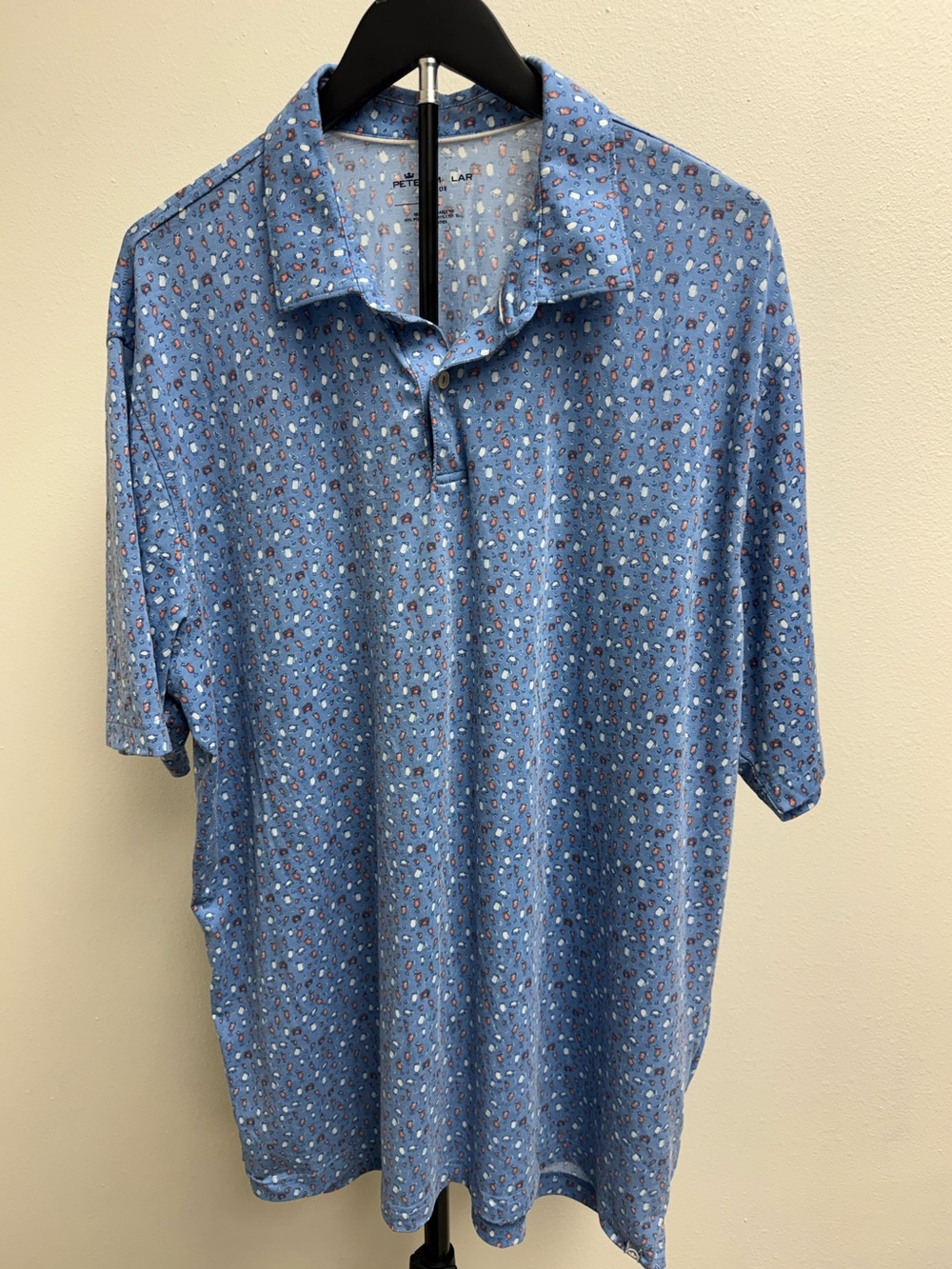 Peter Millar Seaside Light Blue Printed Short-Sleeve Polo
